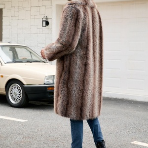 Nouveau Manteau Long en Fausse Fourrure à Col Carré pour Homme, Chaud et Épais, Collection Automne Hiver - Product Image 4