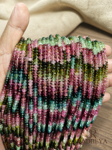 Perles en tube de pierre de tourmaline polie de qualité supérieure, couleurs mélangées, pour la fabrication de bijoux, bracelets, colliers, boucles d'oreilles multicolores - Product Image 5