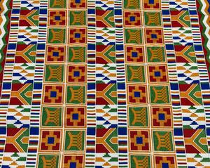 African Woven Cotton Fabric Colorful Geometric Jacquard Brocade Textile For Apparel <b>Dress</b> - Product Image 2
