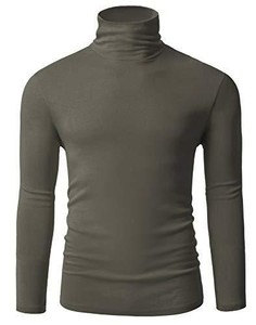 <b>Men's</b> Solid <b>Black</b> <b>Turtle</b> <b>Neck</b> Long Sleeve Pullover Sweater Breathable Knitted Spandex Polyester Autumn Wear - Product Image 4