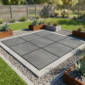 Robust Hammer Stone Nero R11, Baldosas de Porcelana Modernas para Piscinas, 20 mm de Grosor, Baldosas de Exterior Resistentes, Losas para Pavimentación - Product Image 5