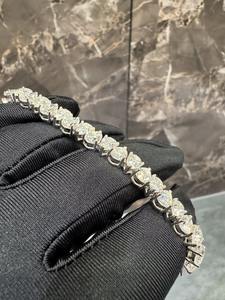 Luxury Women's 925 Silver Tennis Bracelet Round Brilliant Cut Diamond Claw Setting GIA Certified Wedding Jewelry - Product Image 2