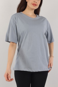 เสื้อยืดผู้หญิงทรงยาวสไตล์ทันสมัย ผ้าถักเนื้อนุ่มใส่สบาย ทรงหลวม ใส่ได้ทุกวัน แขนสั้น ผลิตจากผ้าฝ้าย 100% เป็นมิตรต่อสิ่งแวดล้อม เหมาะสำหรับฤดูร้อน - Product Image 2