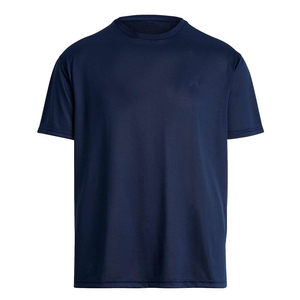 Camiseta de Algodón Azul Marino para Hombre, Manga Corta, Cuello Redondo, Corte Regular, Color Sólido, Estilo Informal, Tejido Jersey - Product Image 1