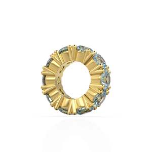 Colgante redondo de oro italiano de 14k con aguamarina, colgante de rueda de aguamarina azul, soporte para colgante redondo, piedra redonda Eternity March - Product Image 6