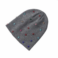 Bonnet moderne en tricot extensible doux pour l'hiver, style décontracté, confortable et léger, 100 % acrylique
