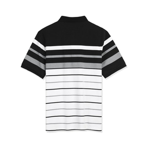 Polo à manches courtes rayé pour homme, tissu Oxford, vêtements décontractés, motif noir, blanc, gris, coupe classique - Product Image 2