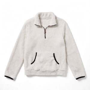 Sudadera Premium de Forro Polar Sherpa con Media Cremallera para Mujer, con Bolsillos, Oversize, Tallas Grandes, para Otoño, de Peso Pesado - Product Image 3