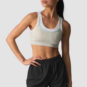Sujetador Deportivo de Diseño Personalizado para Mujer, Ropa de Yoga de Doble Capa, Cuello en U, Ajuste al Cuerpo, Compresión, Transpirable, Ligero, Color Sólido - Product Image 4