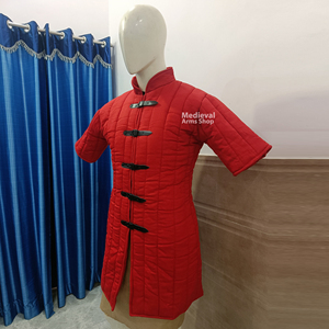 Gambesón Medieval Acolchado Rojo de Algodón Hecho a Mano con Bordados, Chaqueta de Armadura para Recreación Histórica y Disfraz de Halloween - Product Image 3
