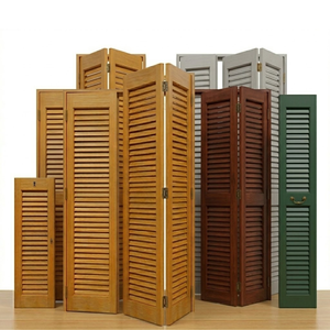 Stylish Solid Wood Louvered Door <b>Panels</b> with Rustic Farmhouse Character and Durable Surface Finish for Interiors - Product Image 2