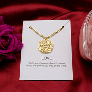 Collar con Colgante del Zodiaco en Plata de Ley 925 Chapado en Oro, con Circonitas Incrustadas, Cadena con Moneda, Joyería para Regalo de Aniversario - Product Image 3