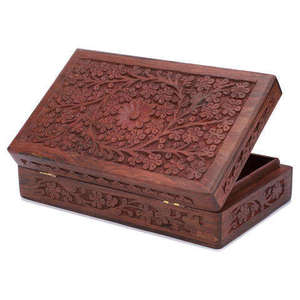 <b>Large</b> Size Hand Carved Wooden Jewelry <b>Box</b> for Jewelry Wooden Gift <b>Box</b> For Home Table Top Thanks Giving Use - Product Image 1