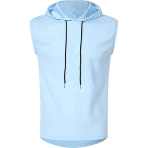 Performance <b>Sleeveless</b> <b>Hoodie</b> Men Fitness Workout Training Pullover Lightweight Breathable Sports Apparel Custom Logo OEM BASRA - Product Image 1