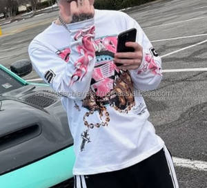 High Quality Vintage <b>Y2K</b> Streetwear T-<b>Shirt</b> for Men Double-Layer DTG Printed Oversize Hip Hop Style Anti-Wrinkle Breathable - Product Image 5