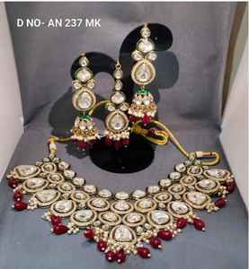 Collier ras de cou classique en moissanite Kundan avec motif floral, bijoux de mariage pour femmes, modèle an 238 MK/D-4 - Product Image 3