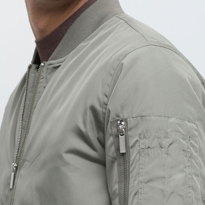 Chaqueta Bomber de Cuero Genuino Recubierto para Hombre, Color Sólido, Corte Regular, Ropa de Calle, Ropa de Invierno - Product Image 2