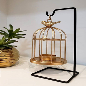 Elegant gold multi-tier candle holder with a twisted <b>ribbon</b> stem design. Perfect modern tabletop accent. Available at wholesale - Product Image 5