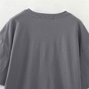 T-shirts graphiques unisexes surdimensionnés 100% coton Impression personnalisée Couleur unie Design amusant - Product Image 3