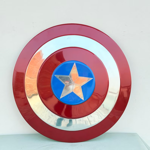 Bouclier patriotique en métal, accessoire de costume, bouclier rond de guerrier, accessoire décoratif de cosplay, cadeau pour hommes - Product Image 1