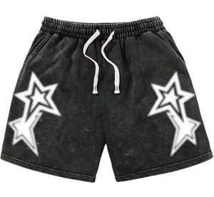 Summer High Quality 100% Cotton French Terry <b>Sweat</b> <b>Shorts</b> 300g Color Block Elastic Waist Gym Men <b>Shorts</b> - Product Image 1