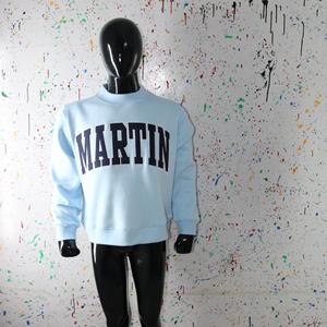 Sudadera MARTIN SKY BLUE con cuello alto, 100% azul, con apliques bordados, cuello ancho, URBAN PRODUCTIONS - Product Image 6