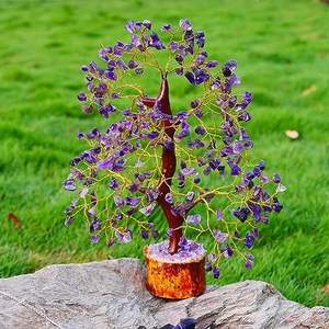 Arbre en pierre précieuse améthyste, cristal de guérison naturel, arbre à argent en agate, vente en gros pour la décoration, de Aameena Agate - Product Image 2