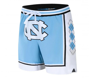 Zipper Pocket <b>Men's</b> White Mesh Basketball <b>Shorts</b> Front Custom Logo Blue <b>Black</b> Trim Athletic Streetwear <b>Shorts</b> For <b>Men</b> - Product Image 5
