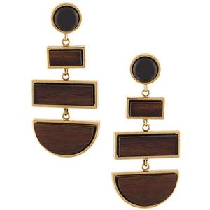 Boucles d'oreilles pendantes élégantes en bois pour femme, légères, faites à la main, style africain bohème, pour soirée, usage quotidien ou occasions festives - Product Image 1