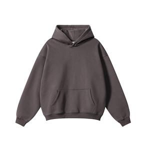 เสื้อสเวตเชิ้ตผ้าฝ้ายมีฮู้ดขนาดใหญ่สำหรับผู้ชาย สีพื้น ดีไซน์กระเป๋าเสื้อแบบลำลอง ใส่ได้ในฤดูใบไม้ร่วง - Product Image 3