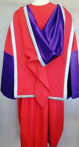 Vestido Rojo Púrpura para Actuación en Escenario con Ribete Gris, Ropa de Baile Unisex para Adultos - Product Image 4