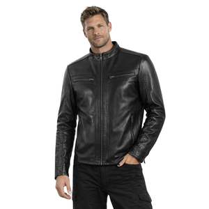 Men Cafe Racer Leather <b>Jacket</b> Motorcycle <b>Biker</b> <b>Jacket</b> Genuine Leather Riding <b>Jacket</b> Custom Logo Fashion <b>Jacket</b> - Product Image 1