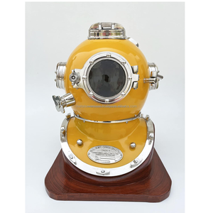 Casco de Buceo Profundo Mark V de la Marina Estadounidense, Amarillo, Casco Náutico Vintage para Buceadores, Decorativo y Coleccionable - Product Image 6