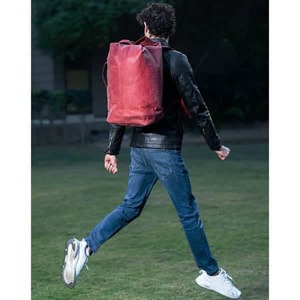 Crazy Horse Maroon Shaded Classic Waterproof Multi-Function Genuine Leather <b>Laptop</b> Briefcase <b>Backpack</b>-Daily Use Travel Bag - Product Image 6