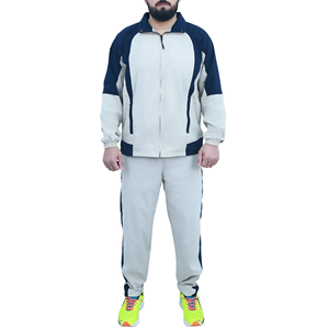 Men's Navy Blue And <b>White</b> Tracksuit Full Zip <b>Jacket</b> With Side Pockets Jogger Pants Set Sporty Casual Autumn Wear - Product Image 5