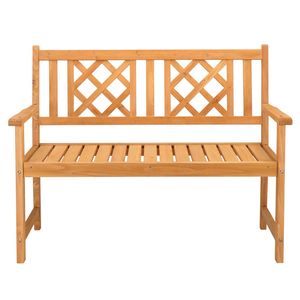 Panca da Giardino in Legno di Abete Burlywood 118*56.5*90cm con Schienale a Griglia per Uso Esterno - Product Image 6