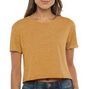 Camiseta Corta de Mujer de la Mejor Calidad, Manga Corta, Color Sólido, Estilo Casual, Corte Regular, 100% Algodón, para Verano, en Oferta - Product Image 5