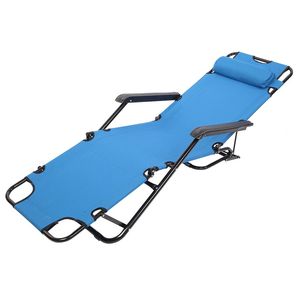 Chaise inclinable pliante extensible à double usage portable bleue - Product Image 3