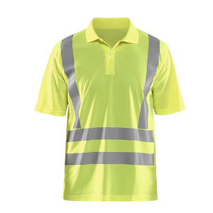 Camiseta Polo Reflectante de Alta Visibilidad con Bolsillo, Ropa de Trabajo de Seguridad para Trabajadores de la Construcción e Industriales - Product Image 1