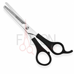 Black Plastic <b>Handle</b> Hair Thinning Scissors Professional Texturizing <b>Shears</b> Stainless Steel Barber Salon Scissors - Product Image 2