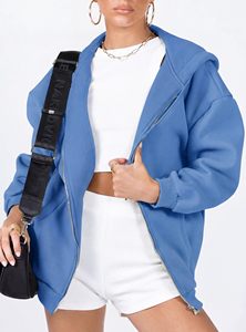 Wholesale Unisex Zipper Embroidered Custom Logo Oversized Fleece Eco-Friendly Casual Streetwear <b>Hoodie</b> <b>Soft</b> Warm Comfortable - Product Image 5