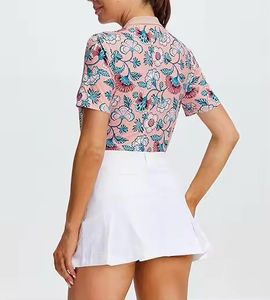 Polo pour femme à col contrasté avec logo personnalisé, nouvelle conception, tissu en coton doux et respirant, manches courtes, hauts pour femme - Product Image 3