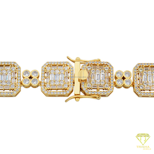 Elegante collar de diamantes cultivados en laboratorio con corte baguette en plata de ley 925 para minoristas de joyería de alta gama al por mayor. - Product Image 5