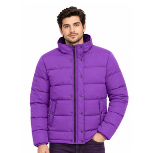 Veste matelassée légère et écologique de haute qualité, col montant, fermeture éclair, logo frontal, à capuche, prix abordable, en promotion - Product Image 1
