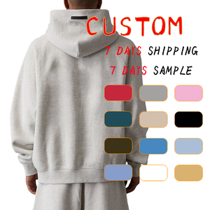 Unisex Hoodies High Quality Plus Size Drop Shoulder Pullover Warm with Custom Printing for Puff Print Solid Zipper Wholesale - Product Image 3