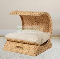 Lit moderne pour animaux de compagnie pour chiens et chats, matériau en fibre de jacinthe d'eau naturelle, fournitures neuves pour la maison en gros