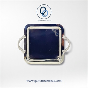 Handmade Elegant <b>square</b> Stainless Steel Serving Tray for Home Catering/Restaurant Use Custom Size Available QAMAR OVERSEAS - Product Image 1