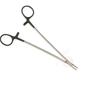 Pinza Portaagujas Debakey de Precisión de 8 Pulgadas, de Acero Inoxidable con Recubrimiento Negro, Mango Anular, Certificación CE, Herramienta Quirúrgica para Sutura - Product Image 2