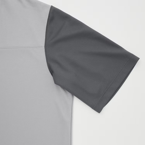 <b>Men's</b> V-Neck Color Blocking <b>T</b>-<b>Shirt</b> Set Quick Dry Knitted Polyester Cotton Casual Summer <b>Shorts</b> Gray <b>and</b> Dark Gray - Product Image 2