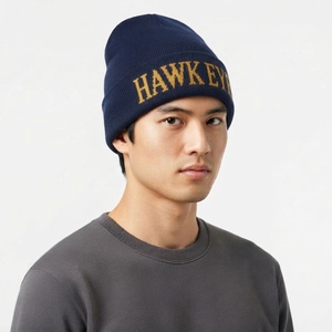 Hawkeye Embroidered Beanie <b>Hat</b> Men Winter Knit Cap Casual Acrylic <b>Warm</b> <b>Hat</b> 56-58CM - Product Image 3